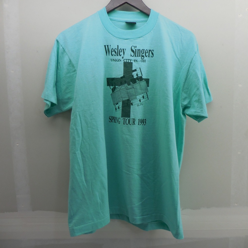 Vintage 1993 Wesley Singers Spring Tour T-Shirt Screen Stars Best Teal Large USA
